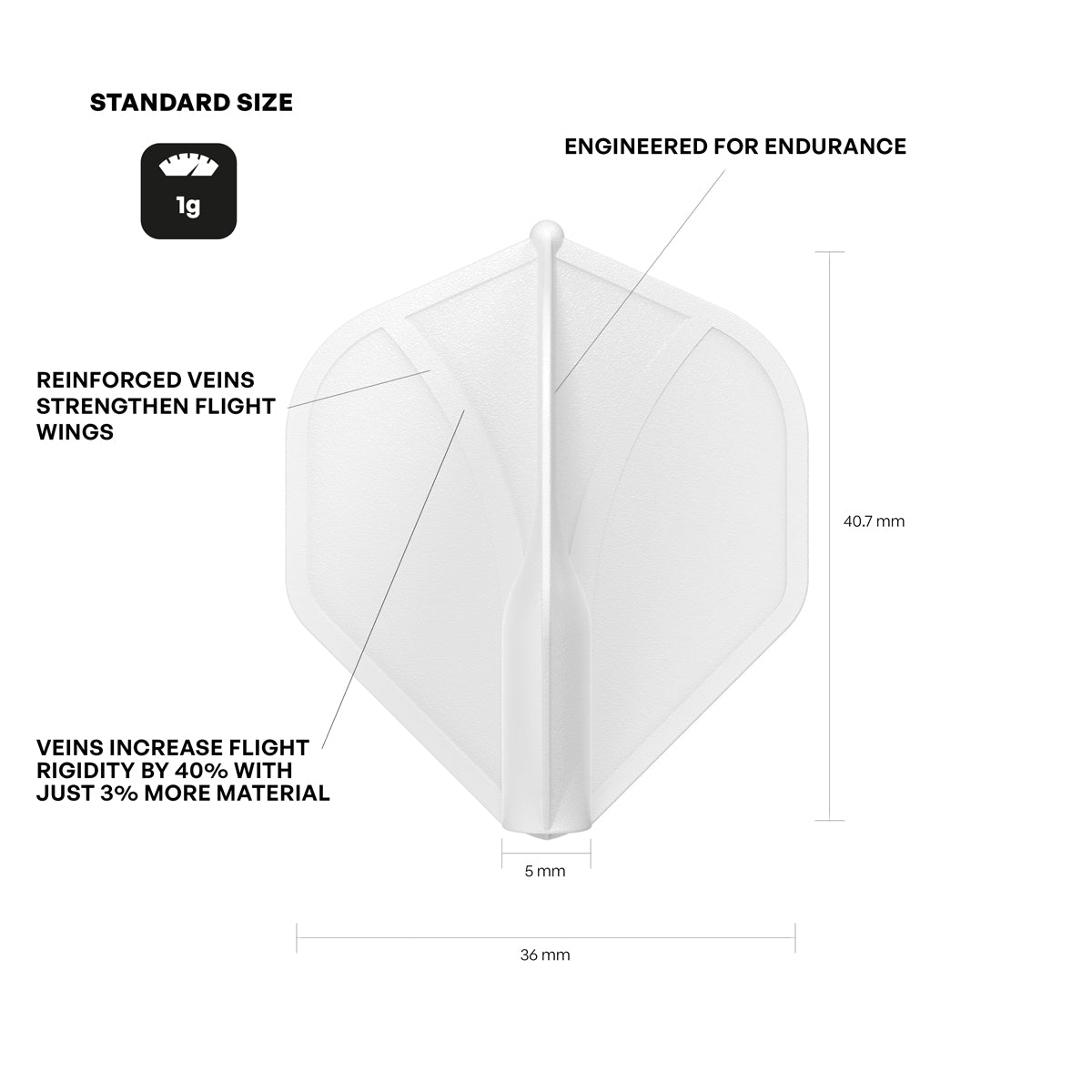 Shot Airfoil Molded Flight Set - Clear Standard