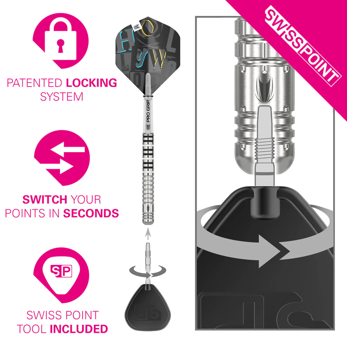 Target Darts Chris Dobey G1 90% Tungsten SP Steel Tip Darts
