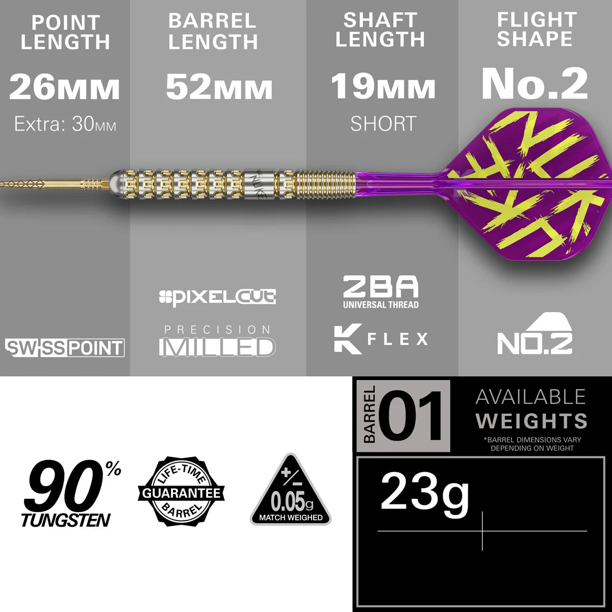 Target Darts Luke Littler G1 Prodigy SP 90% Tungsten Steel Tip Darts