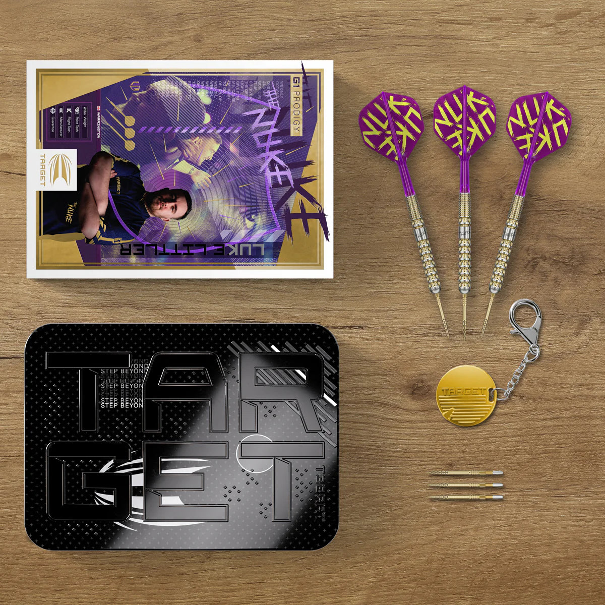 Target Darts Luke Littler G1 Prodigy SP 90% Tungsten Steel Tip Darts