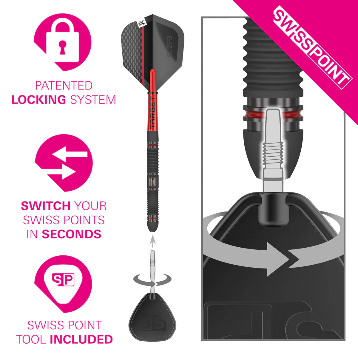 Target Darts Scope 01 90% Tungsten SP Steel Tip Darts