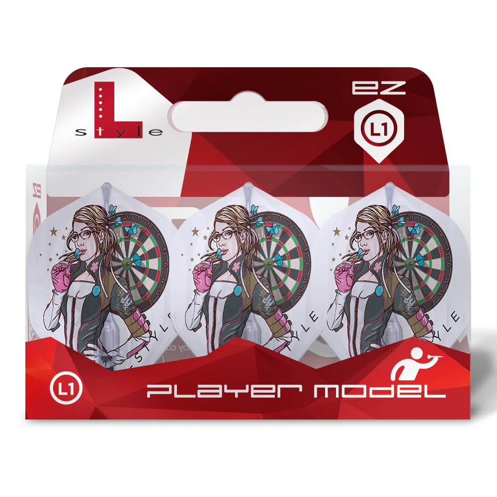 L-Style L1EZ (No2) Super Fallon v4 Standard Flights - Clear White