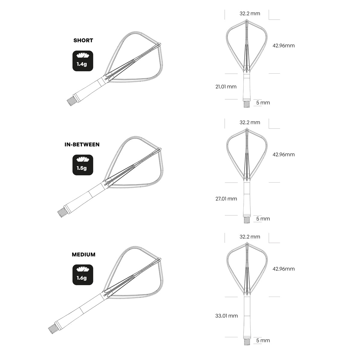 Shot Flight Deck Kite Shape - White