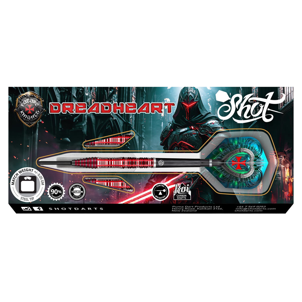 Shot Future Knights Dreadheart 90% Tungsten Steel Tip Darts