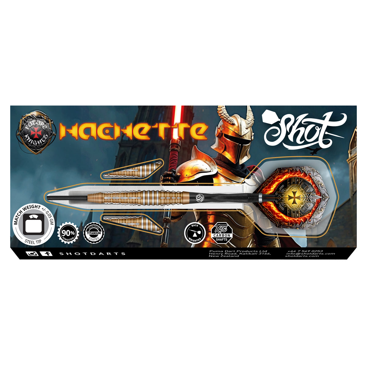 Shot Future Knights Hachette 90% Tungsten Steel Tip Darts