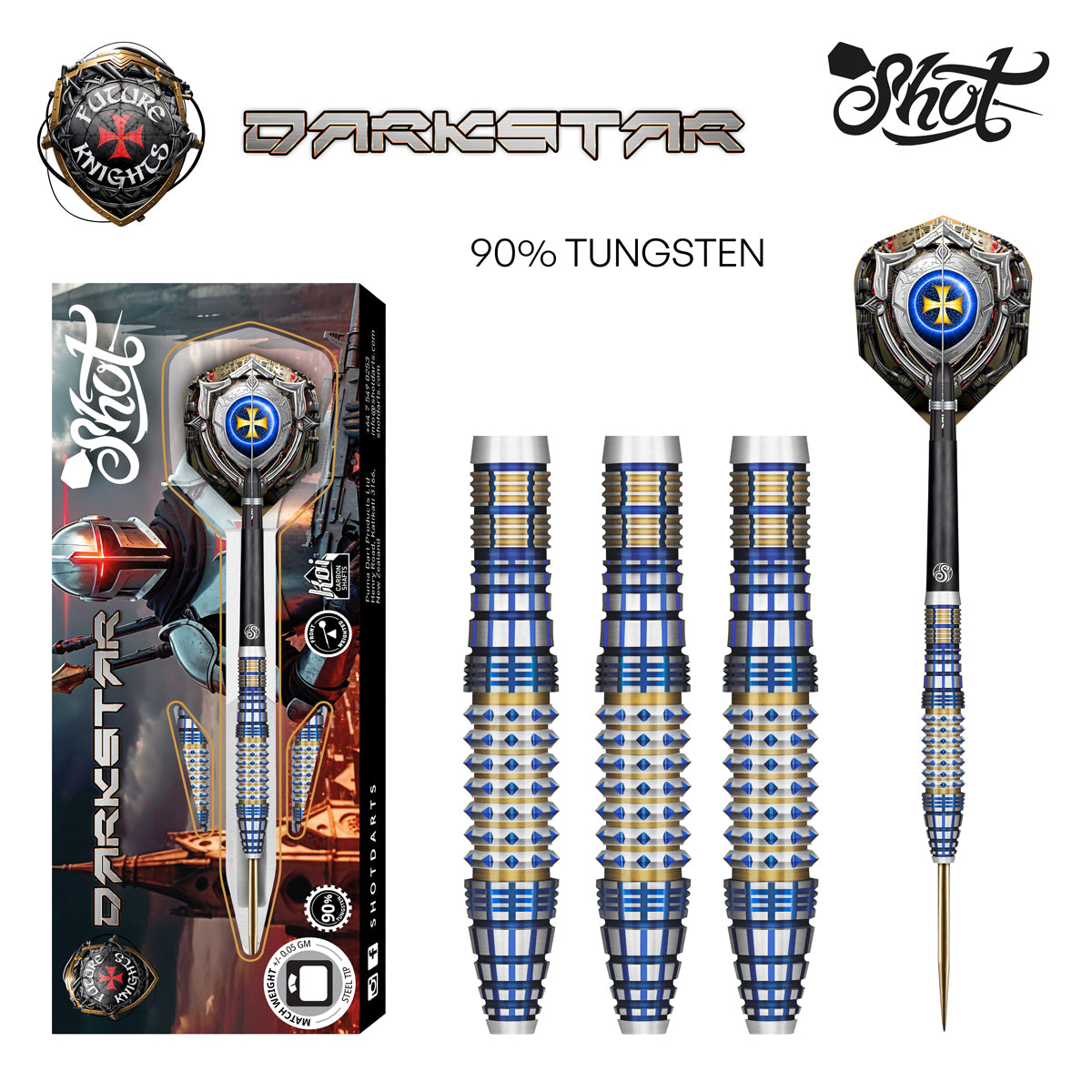 Shot Future Knights Darkstar 90% Tungsten Steel Tip Darts