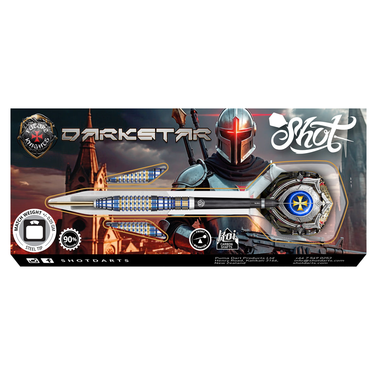 Shot Future Knights Darkstar 90% Tungsten Steel Tip Darts