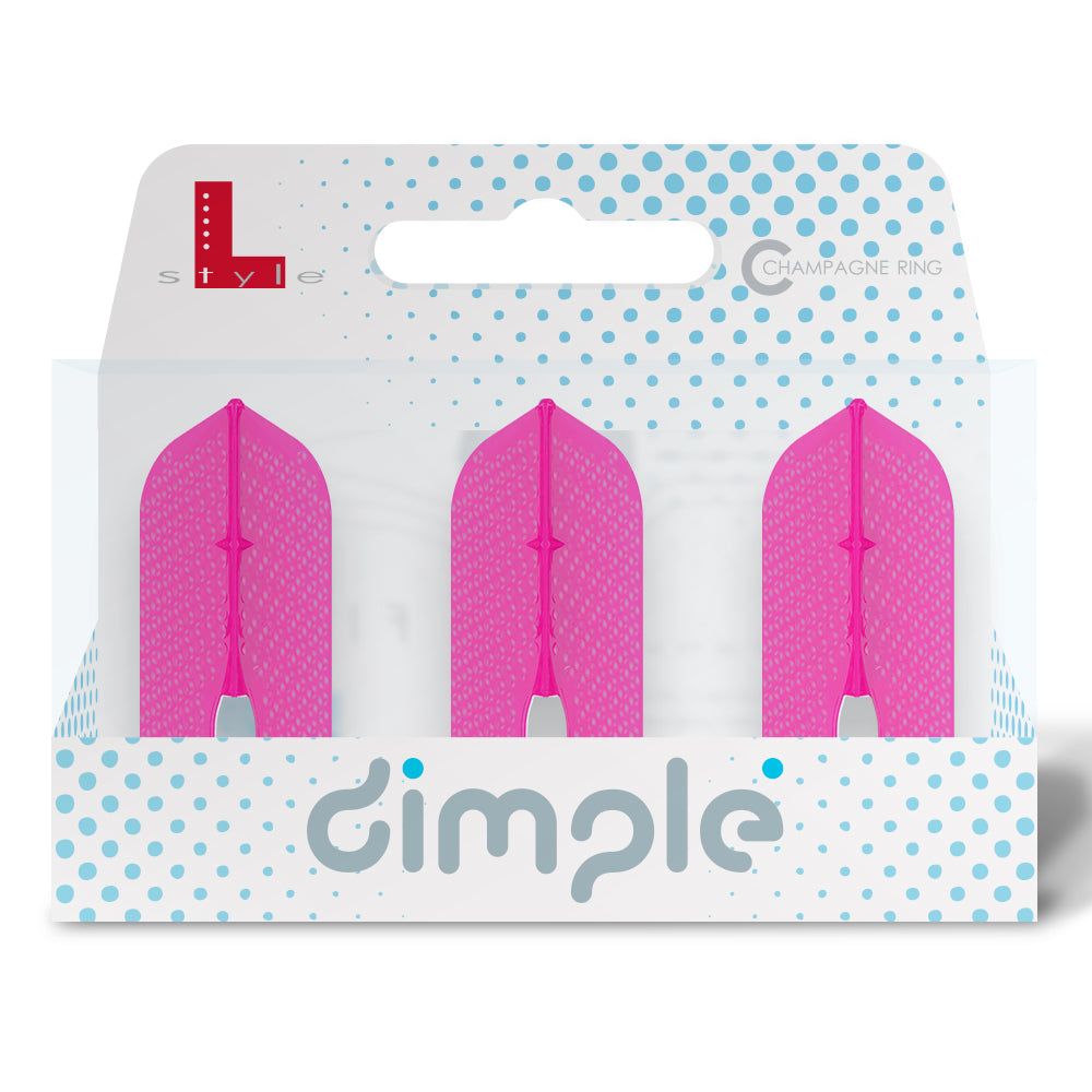 L-Style L-Flight PRO Dimple L6 (Slim) Shape Flights - Hot Pink