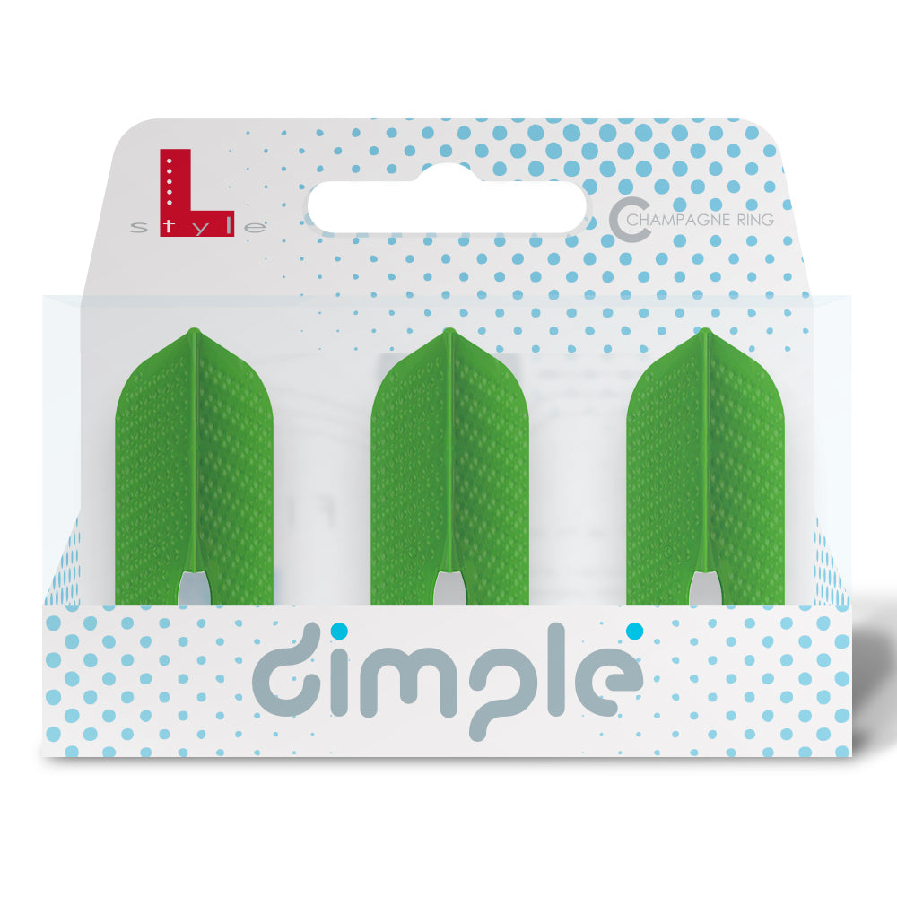 L-Style L-Flight PRO Dimple L6 (Slim) Shape Flights - Lime Green