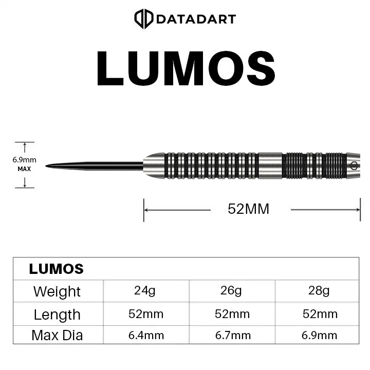 Datadart Lumos 90% Tungsten Steel Tip Darts