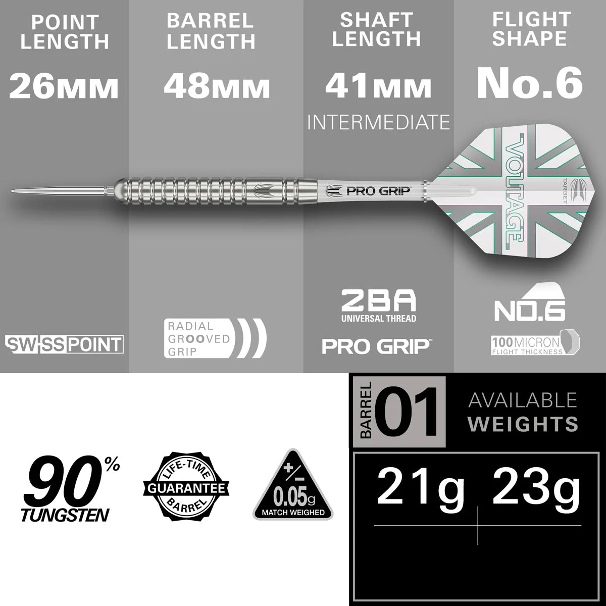 Target Darts Rob Cross Voltage Gen 1 SP 90% Tungsten Steel Tip Darts