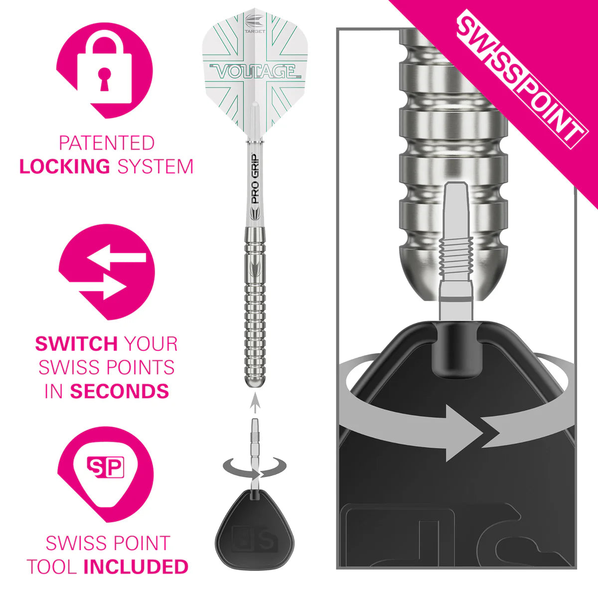 Target Darts Rob Cross Voltage Gen 1 SP 90% Tungsten Steel Tip Darts