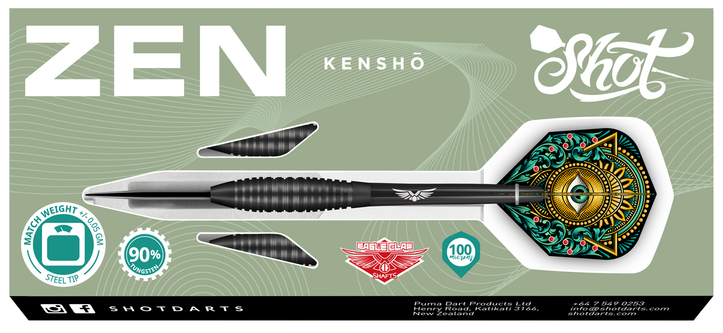 Shot Zen Series Kensho 90% Tungsten Steel Tip Darts