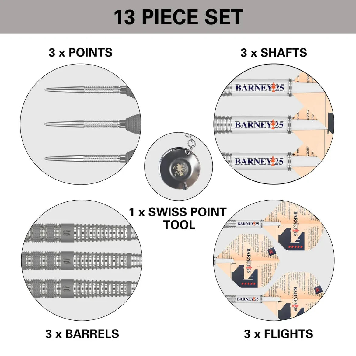 Target Darts Barney 25 95% Tungsten Steel Tip Darts