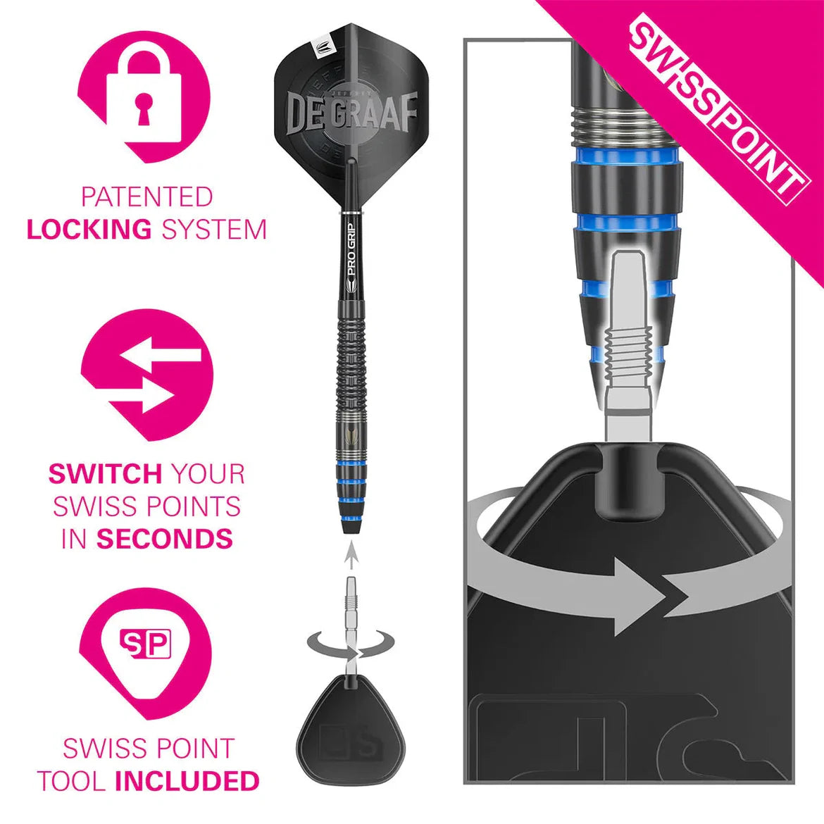 Target Darts Jeffrey De Graaf SP 90% Tungsten Steel Tip Darts