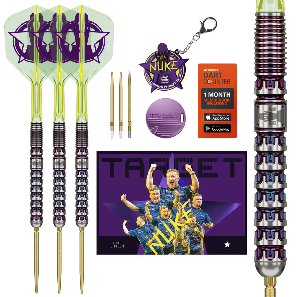 Target Darts Luke Littler World Champion Edition 90% Tungsten SP Steel Tip Darts