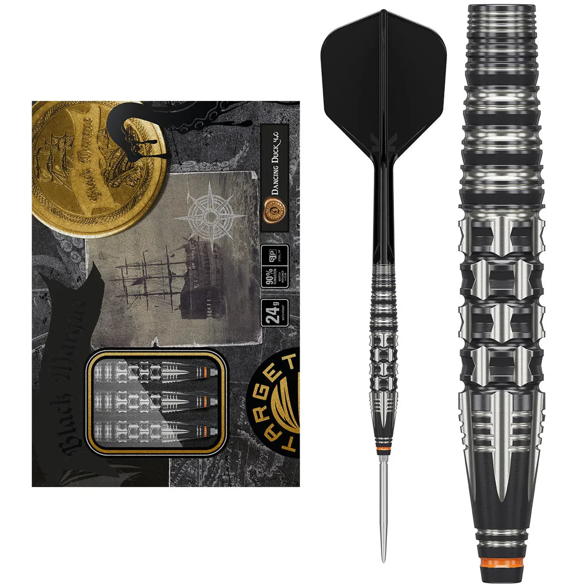 Target Japan Black Marque Dancing Duck Gen 4 90% Tungsten SP Steel Tip Darts