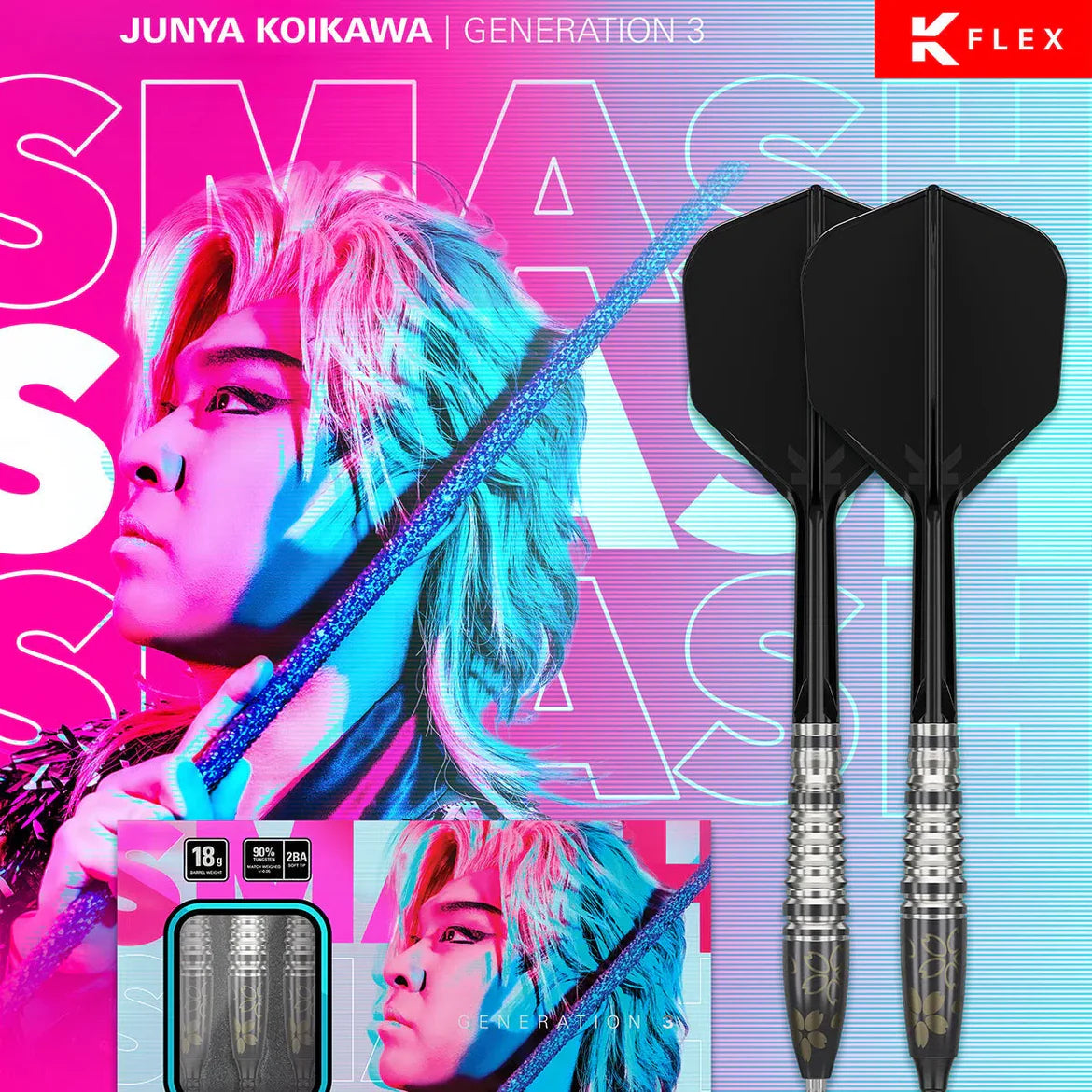 Target Japan Junya Koikawa Charm Series Smash G3 90% Tungsten Steel Tip Darts