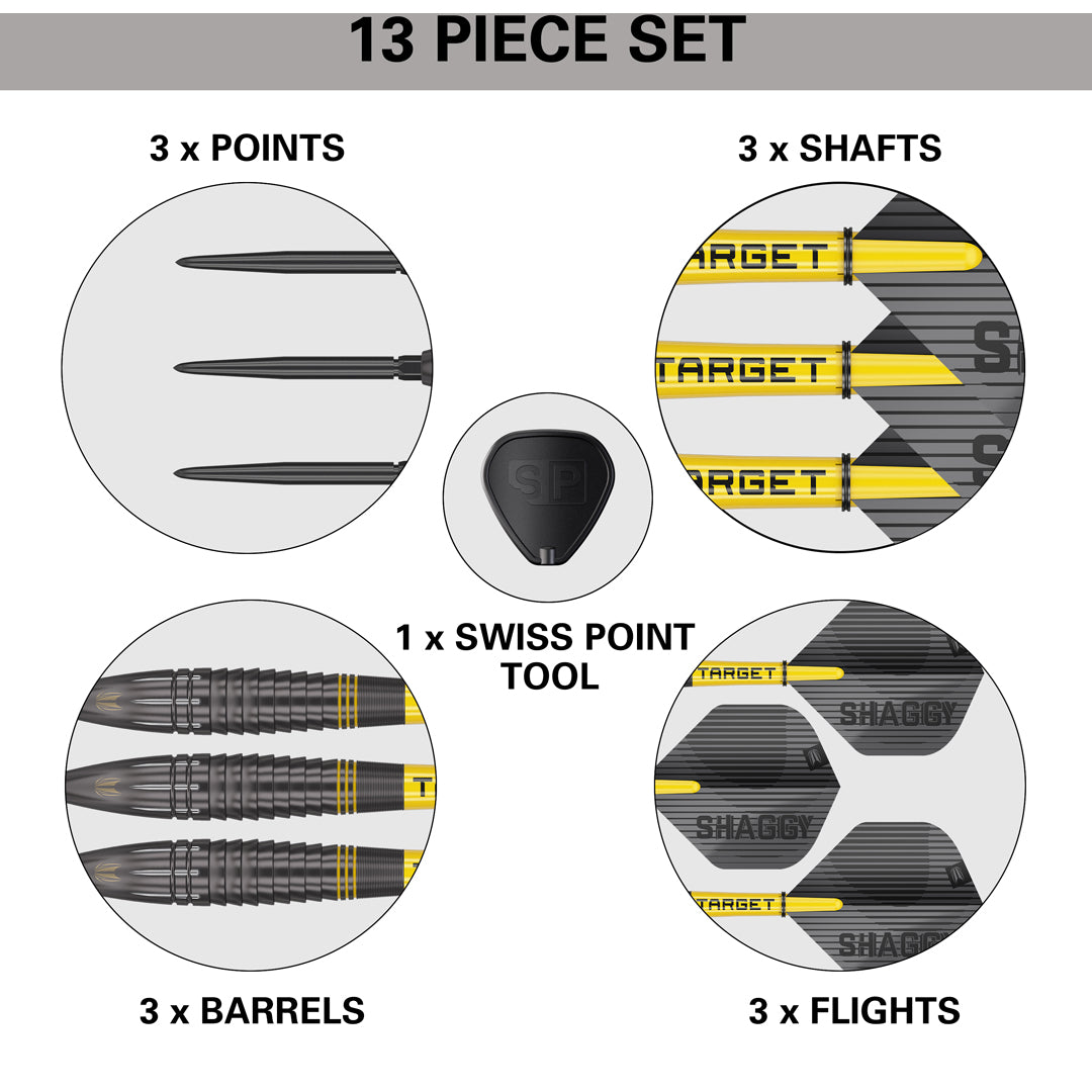 Target Darts Scott Williams Black SP 90% Tungsten Steel Tip Darts