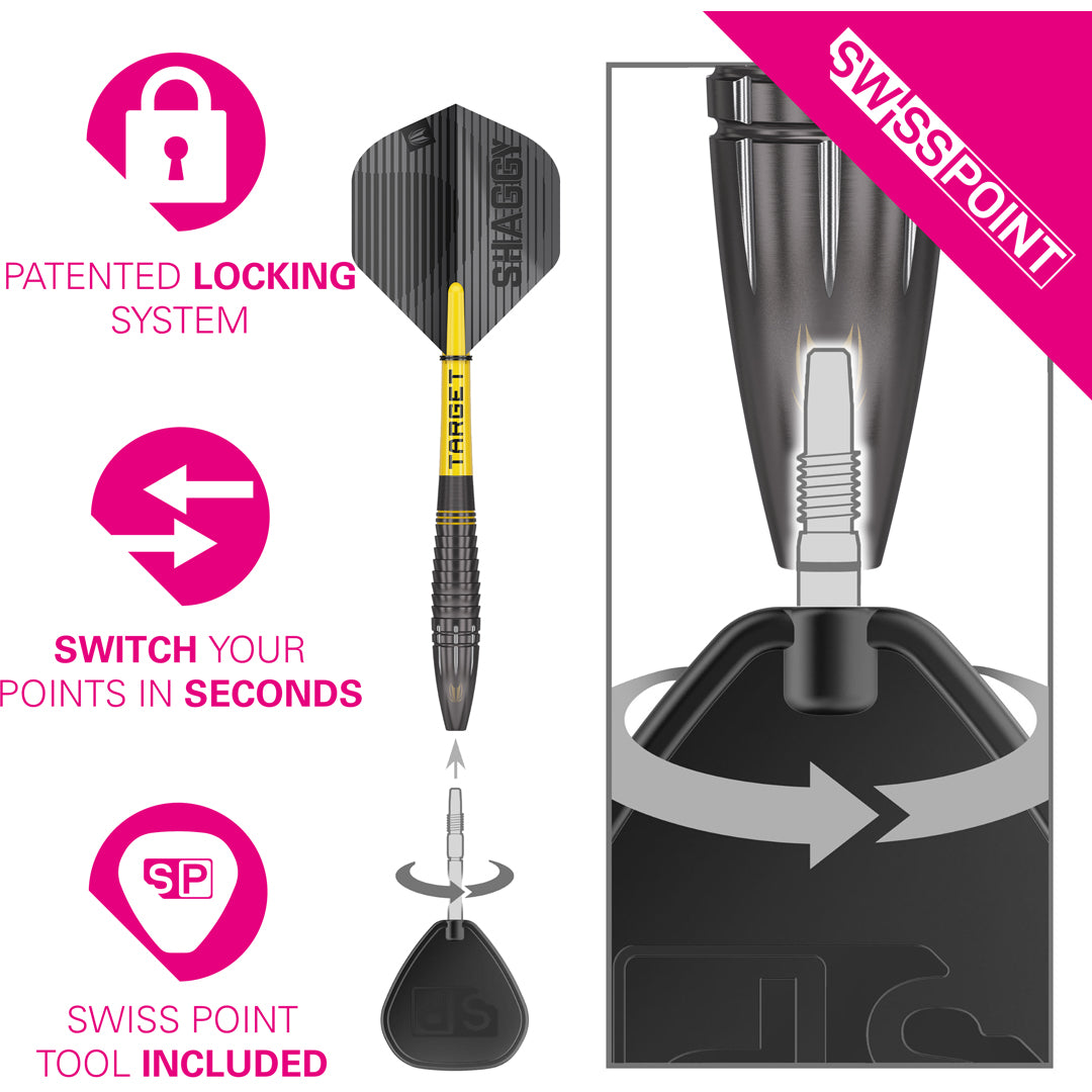 Target Darts Scott Williams Black SP 90% Tungsten Steel Tip Darts