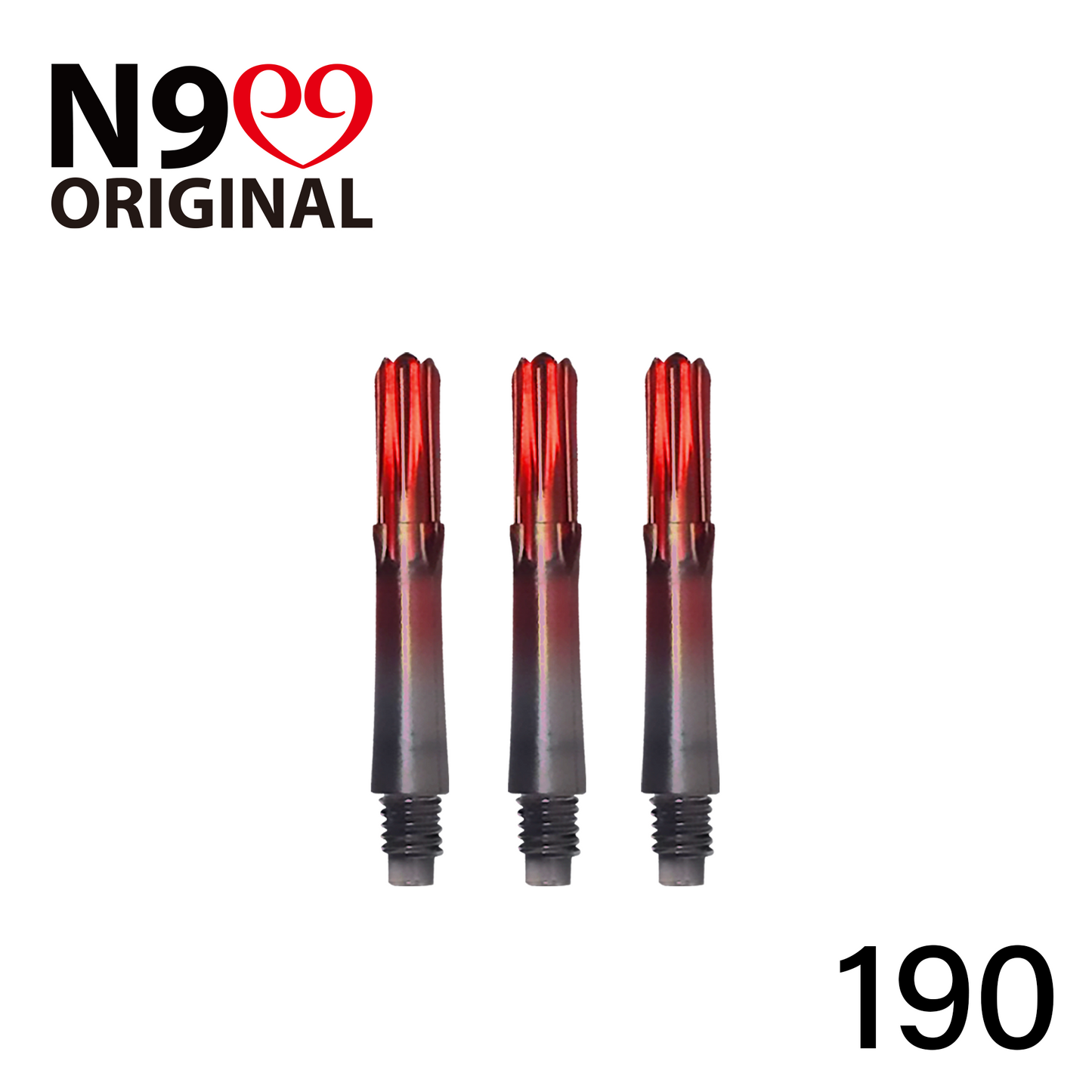 L-Style N9 Gradient Clear Black Locked Straight L-Shaft - Red