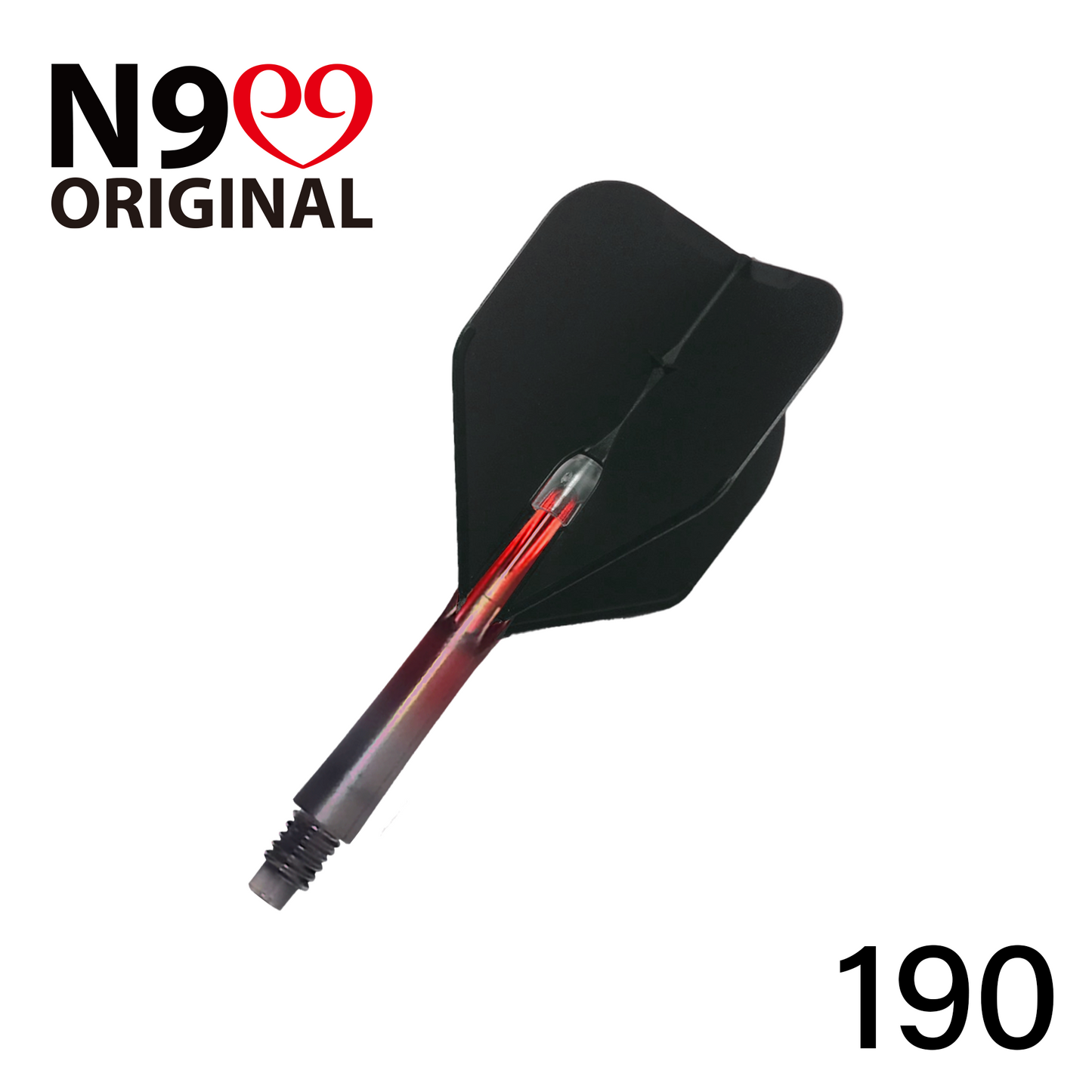 L-Style N9 Gradient Clear Black Locked Straight L-Shaft - Red