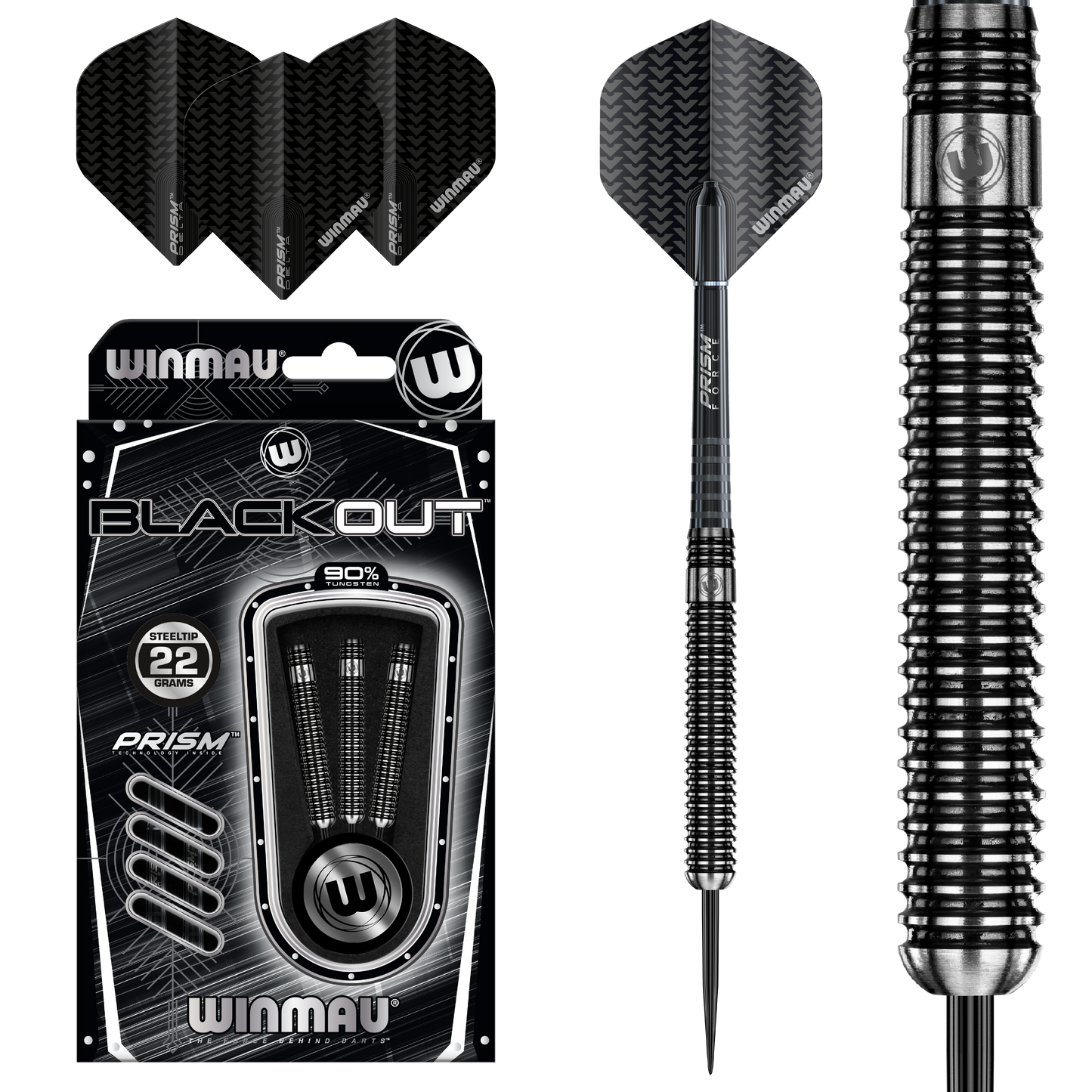 Winmau Blackout 90% Tungsten Steel Tip Darts