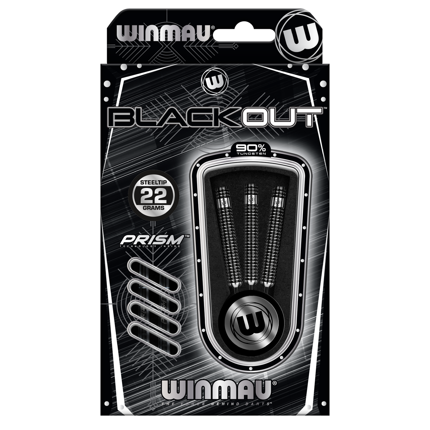 Winmau Blackout 90% Tungsten Steel Tip Darts