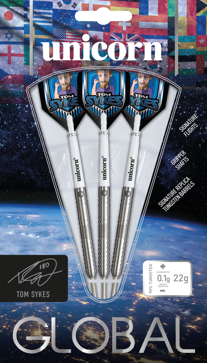 Unicorn Tom Sykes Global 90% Tungsten Steel Tip Darts