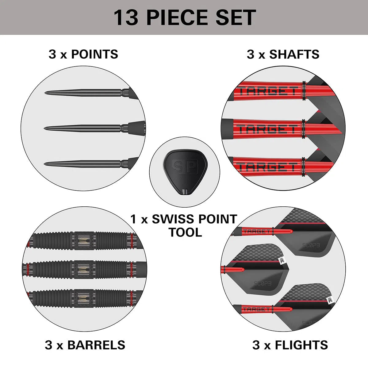 Target Darts Scope 04 90% Tungsten SP Steel Tip Darts