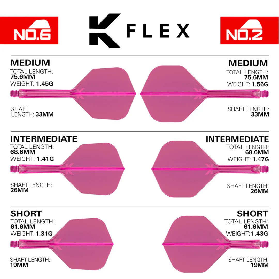 Target Darts K-Flex Flight System No2 - Neon Pink