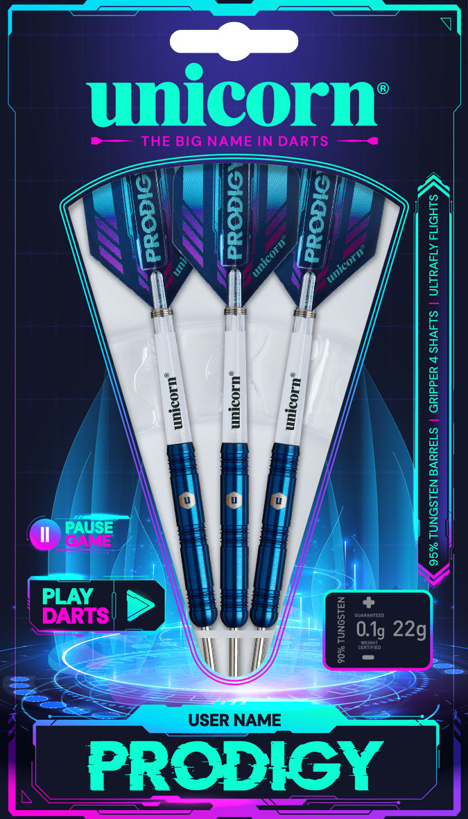 Unicorn Prodigy Parallel 95% Tungsten Steel Tip Darts