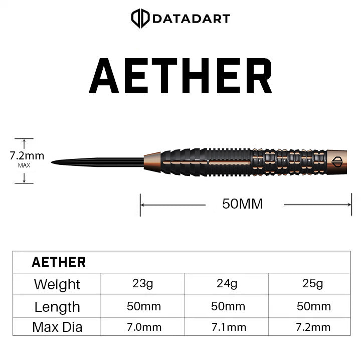 Datadart Aether 95% Tungsten Steel Tip Darts