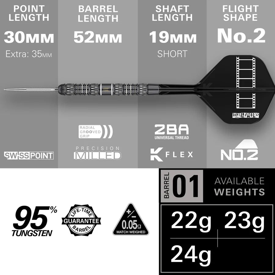Target Darts Chris Dobey 95k 95% Tungsten SP Steel Tip Darts