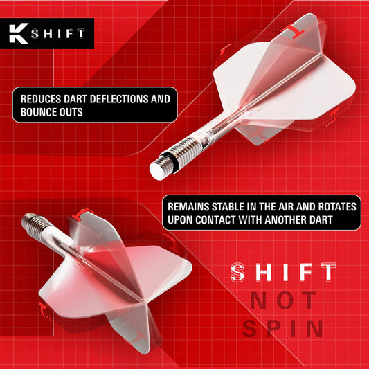 Target K-Shift White No6 Spinning Integrated Flights & Shafts
