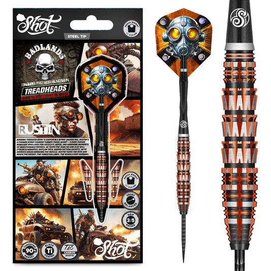 Shot Darts Badlands Rustin Steel Tip Darts 90% Tungsten