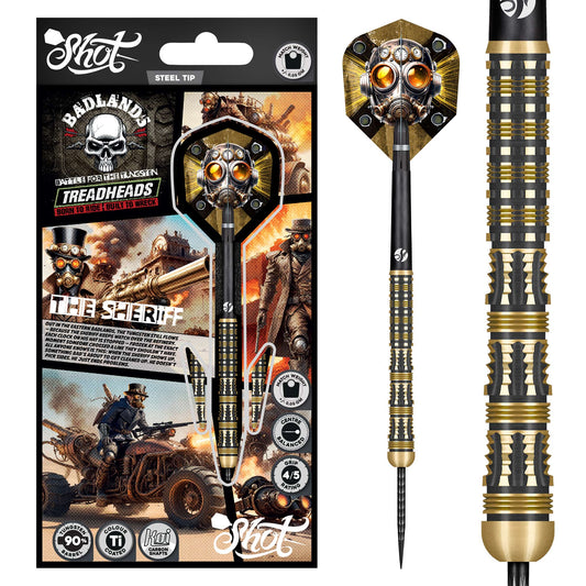 Shot Darts Badlands The Sheriff Steel Tip Darts 90% Tungsten