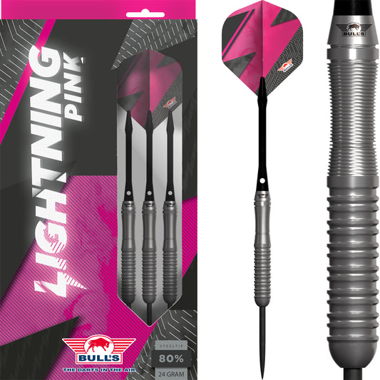 Bull's NL Lightning Pink 80% Tungsten Steel Tip Darts