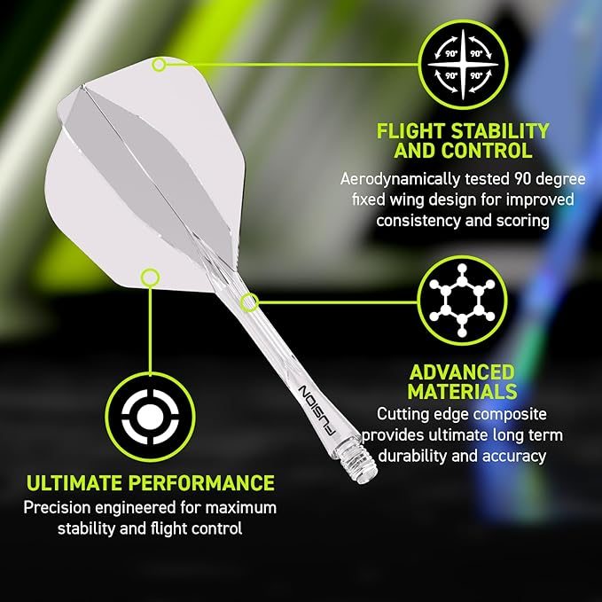 Winmau Fusion Integrated Flight System - Clear