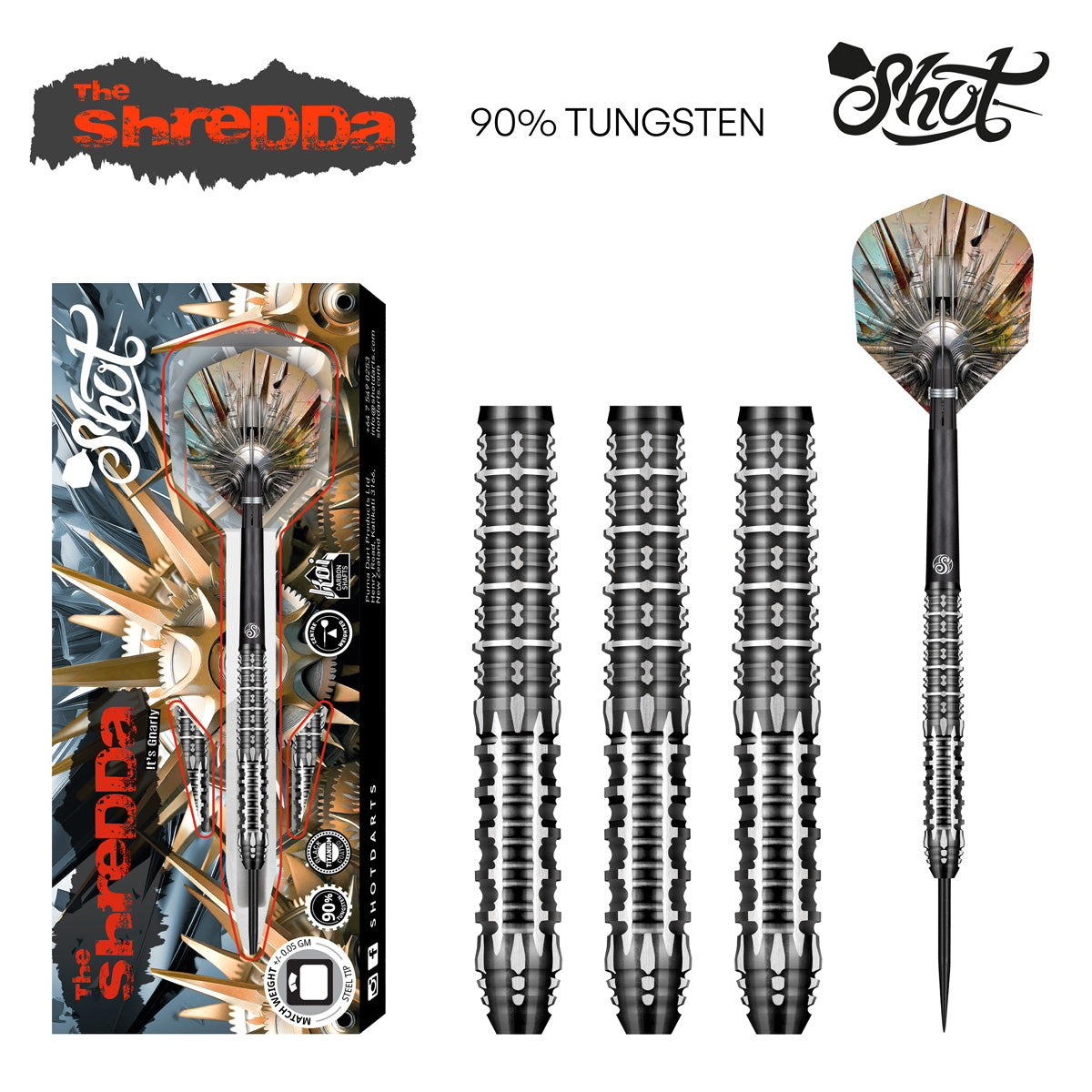 Shot Gnarly Shredda 90% Tungsten Steel Tip Darts