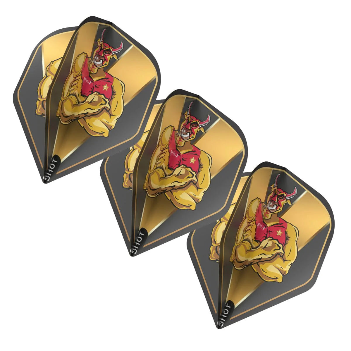 Shot Bully Boy Standard Dart Flights - Gold