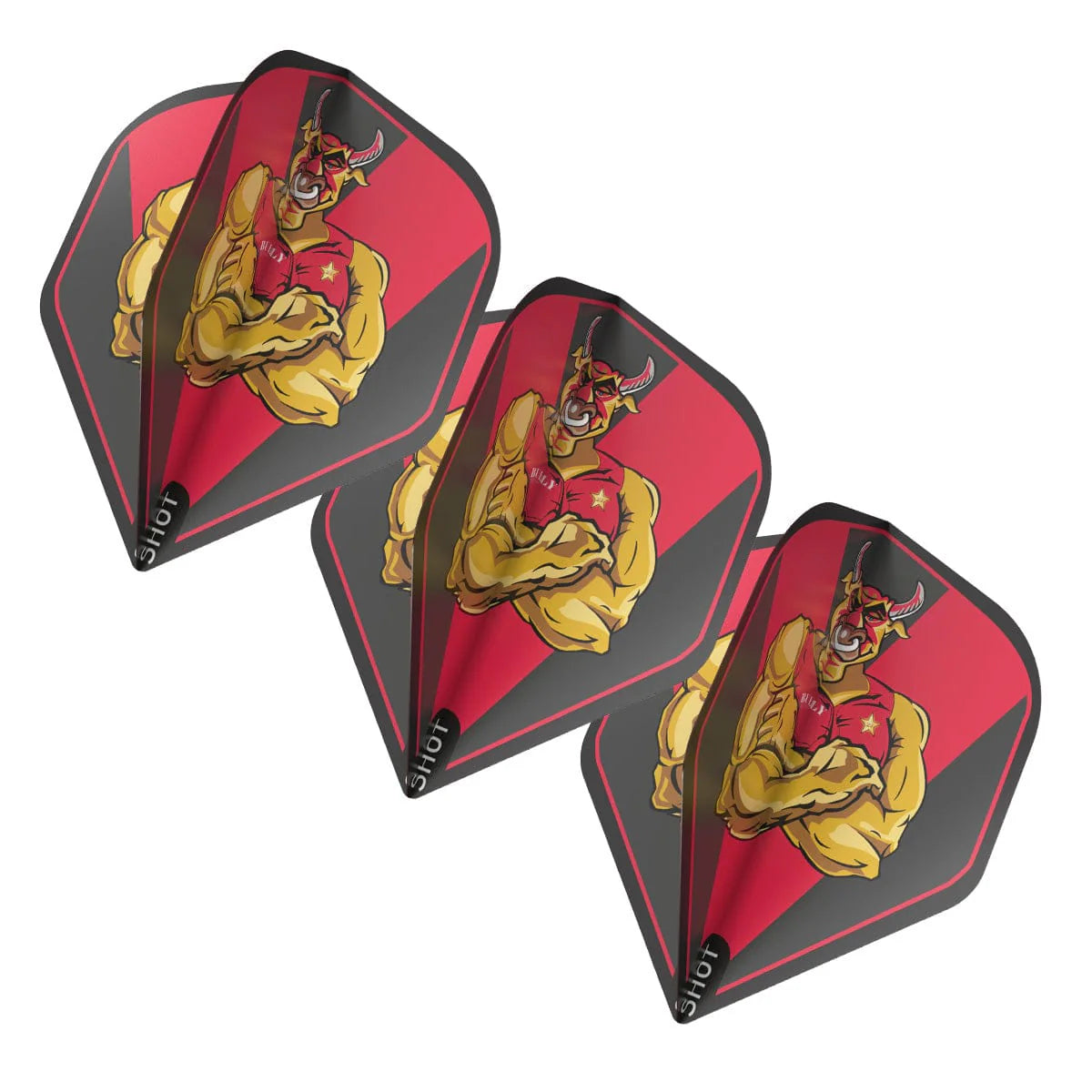 Shot Bully Boy Standard Dart Flights - Red