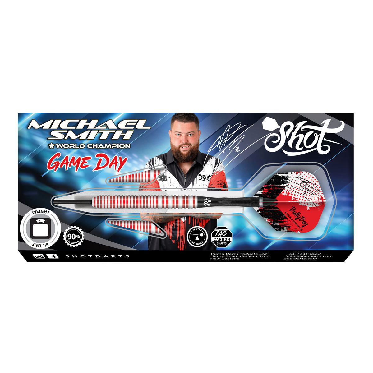 Shot Michael Smith Game Day 90% Steel Tip Darts