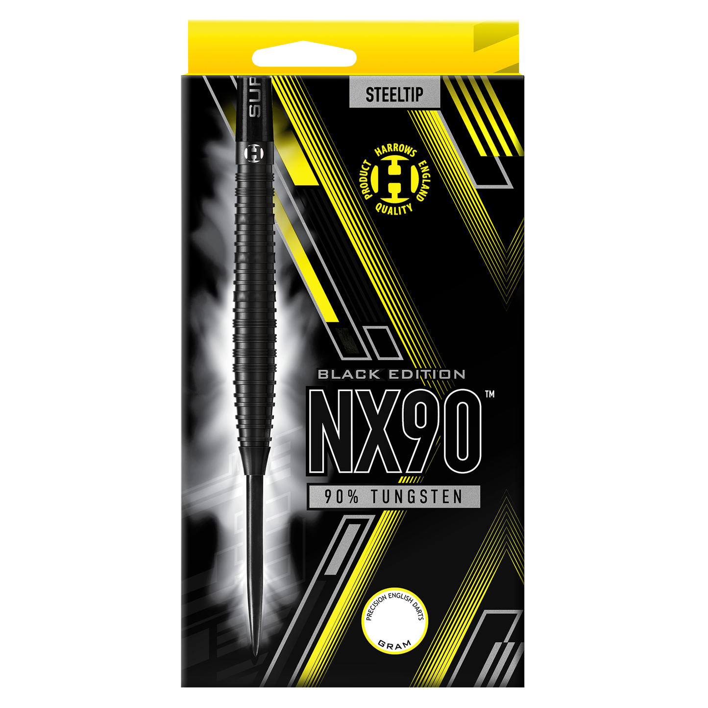 Harrows NX90 Black 90% Tungsten Steel Tip Darts