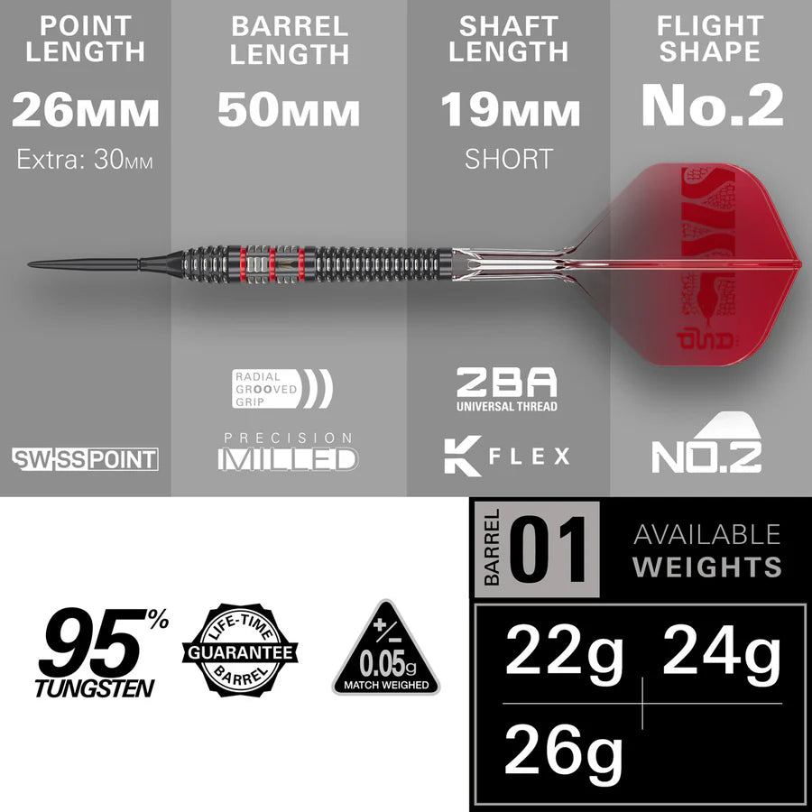 Target Nathan Aspinall Asp 95K 95% Tungsten SP Steel Tip Darts