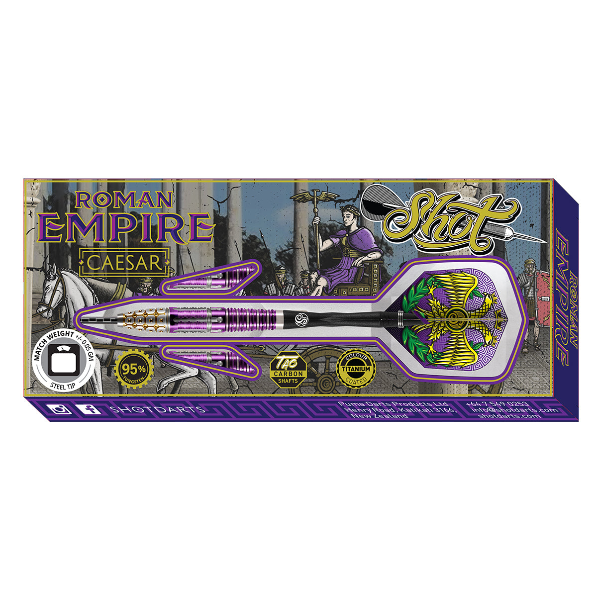 Shot Roman Empire Caesar 95% Tungsten Steel Tip Darts