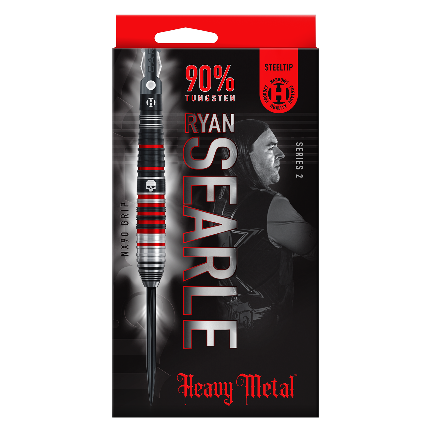 Harrows Ryan Searle Serie 2 Dartpfeile mit Stahlspitze, 90 % Wolfram