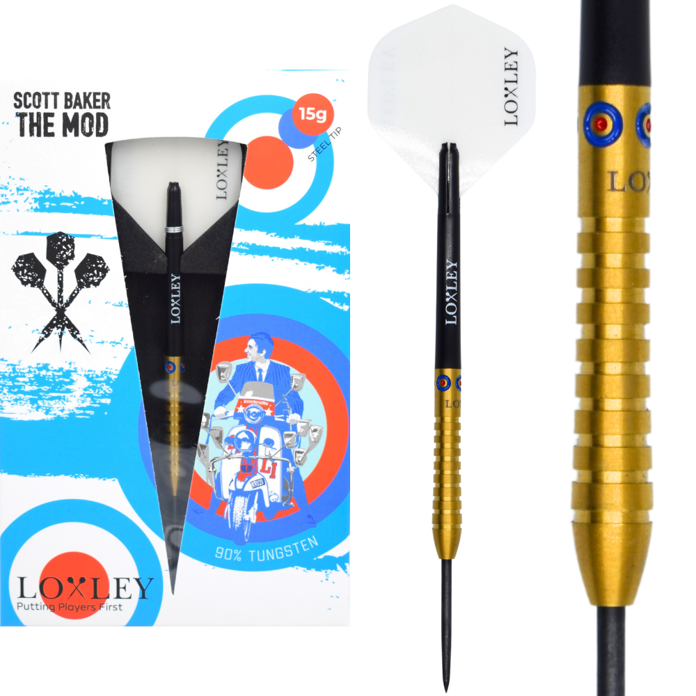 Loxley Scott Baker The Mod 90% Tungsten Steel Tip Darts