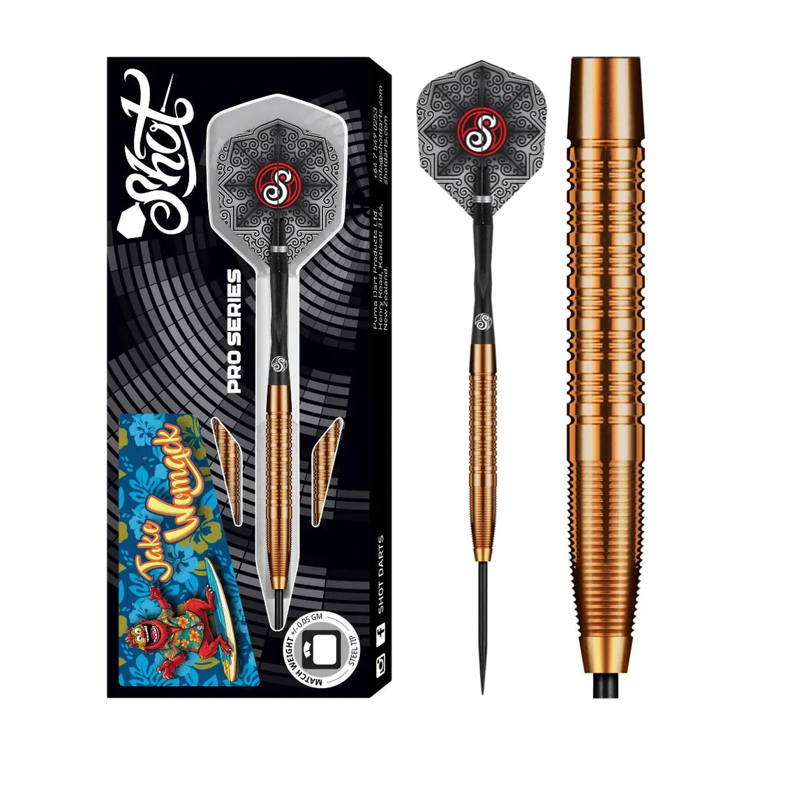 Shot Pro Series Jake Womack 90% Tungsten Steel Tip Darts