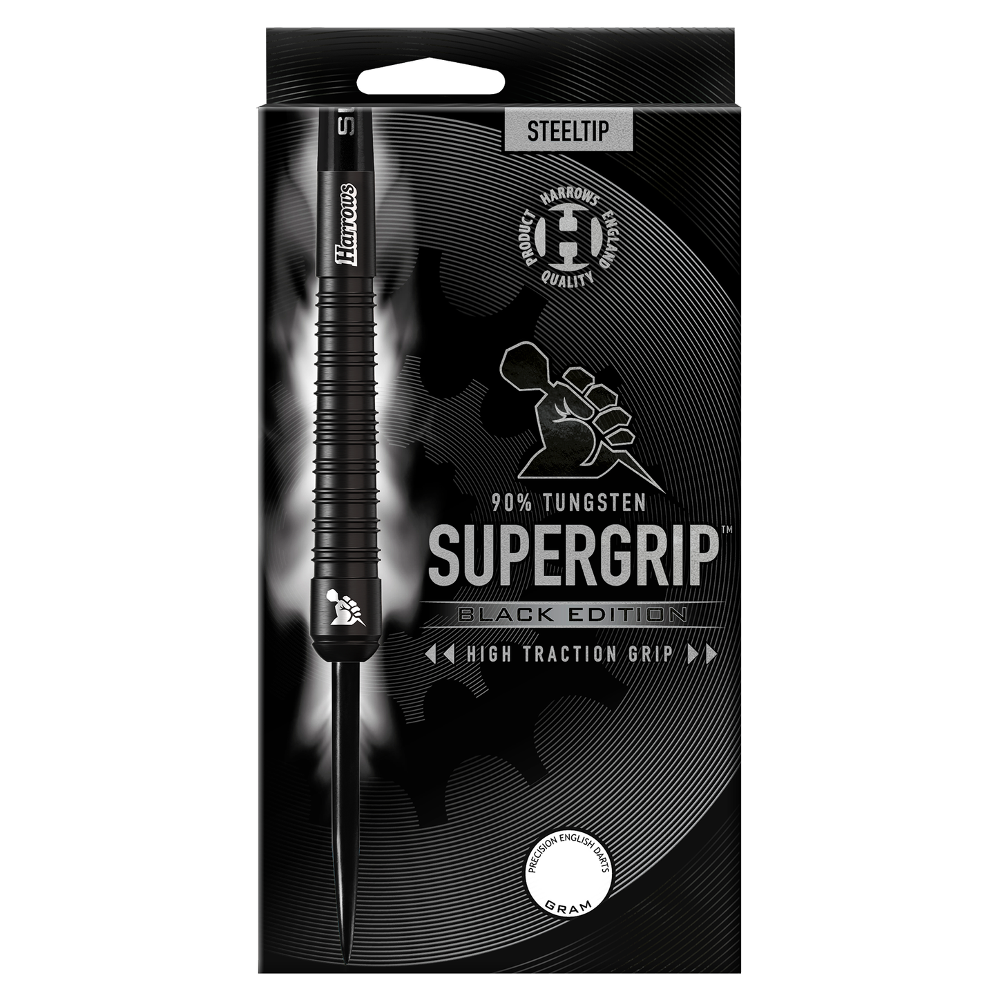 Harrows Supergrip Black 90% Tungsten Steel Tip Darts